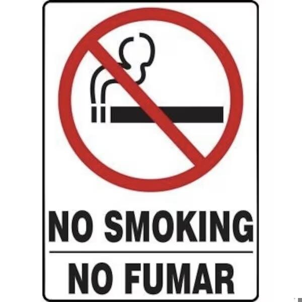 Accuform BILINGUAL Safety Sign NO SMOKING SBMSMK407XL SBMSMK407XL - main